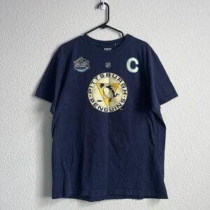 Reebok Men's Navy Blue Pittsburgh Penguins T-Shirt XL